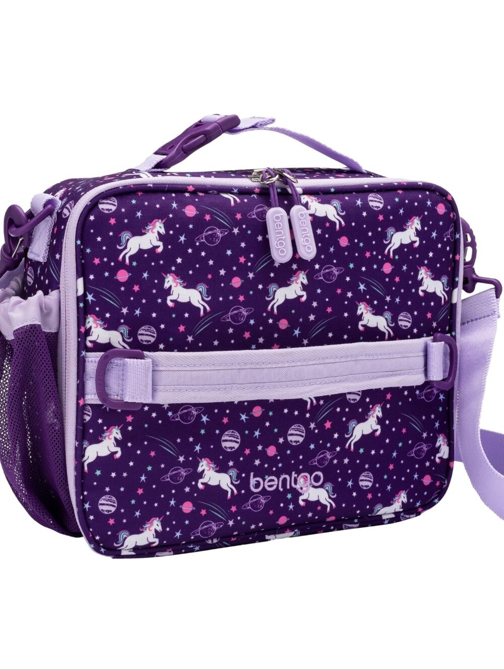 bentgo Purple Unicorn Kids Lunch Bag with Lilac Trim